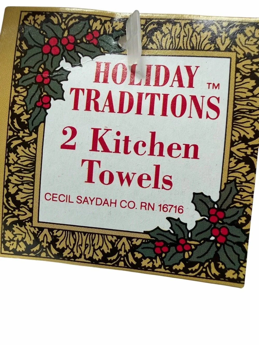 Deadstock 1980s Cecil Saydah Co. Set‎ of 2 Holiday Noel Kitchen Towels